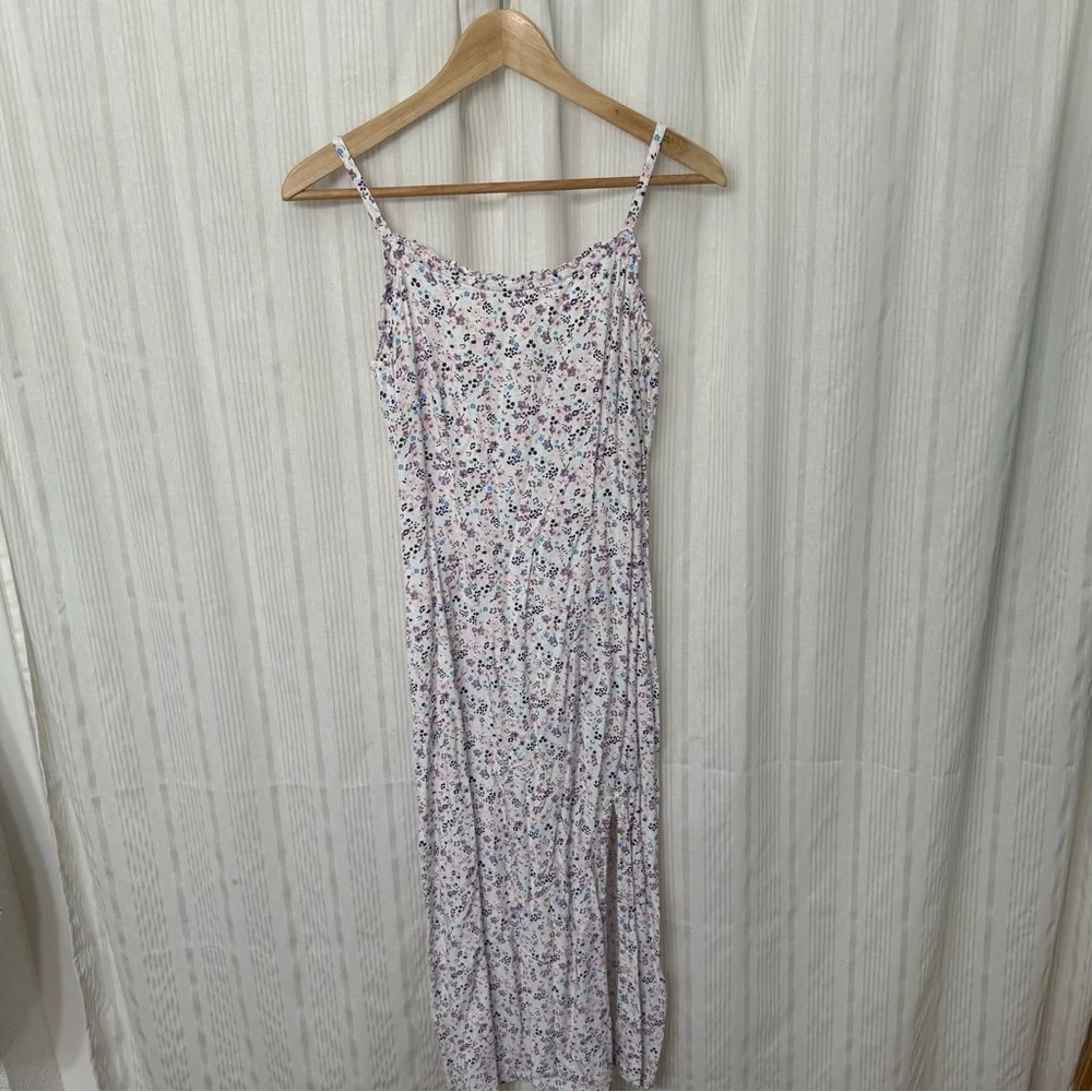 Madison Jules Ditsy Floral Lettuce Trim Summer Maxi Dress - Picture 1 of 8